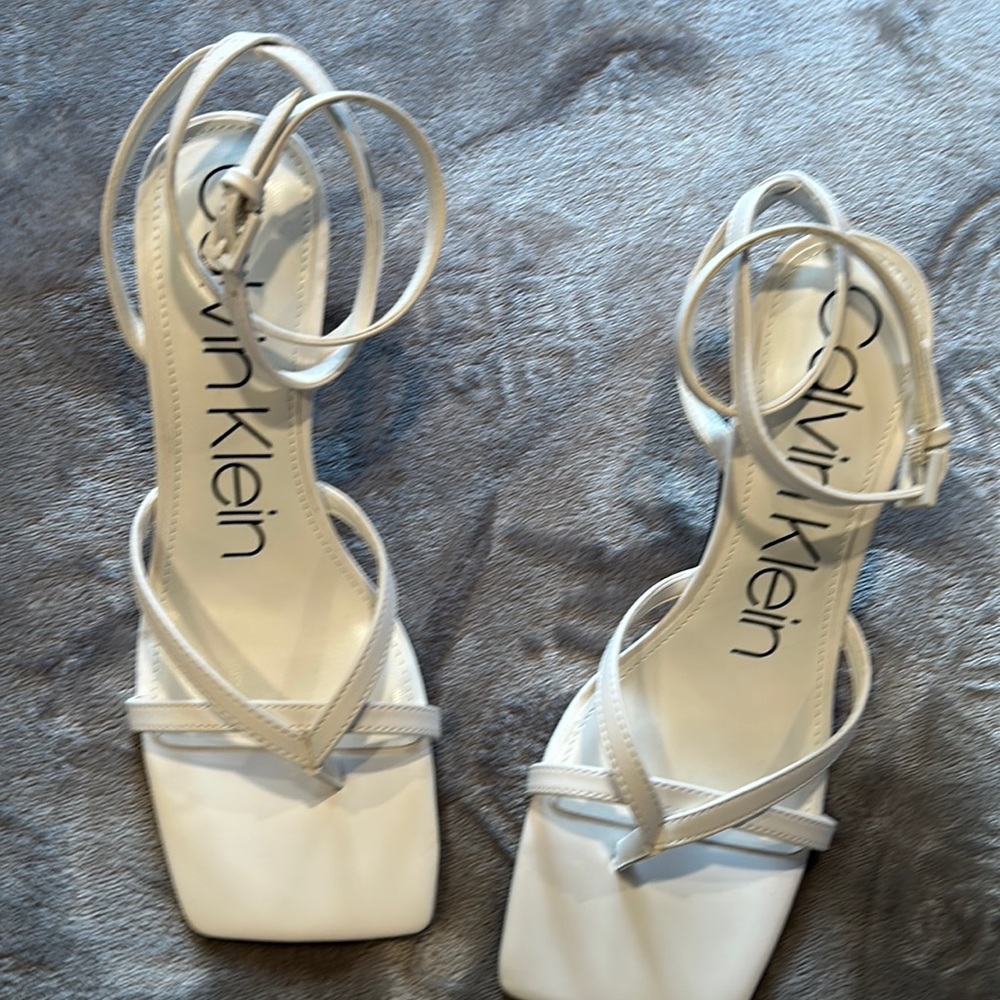 Calvin Klein heel with ankle wrap strap - size 8